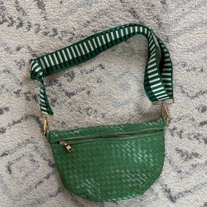 Green Woven Crossbody Bag
